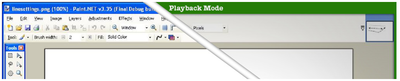 Figure 3. In playback mode, the video is overlaid directly on top of the main application, with a green skin indicating the mode.