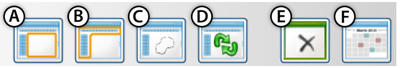 Figure 4. Chronicle UI controls: a) Data probe. b) UI probe. c) Selection probe. d) Refresh Revisions. e) Clear Video. f) Calendar View.