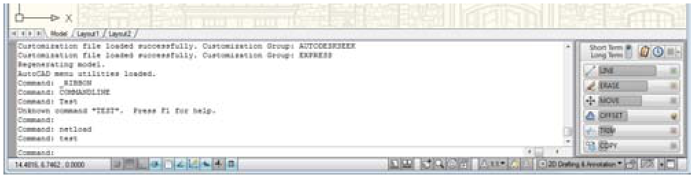 Figure 17. CommunityCommands UI docked in the un-used space beside the command line interface.
