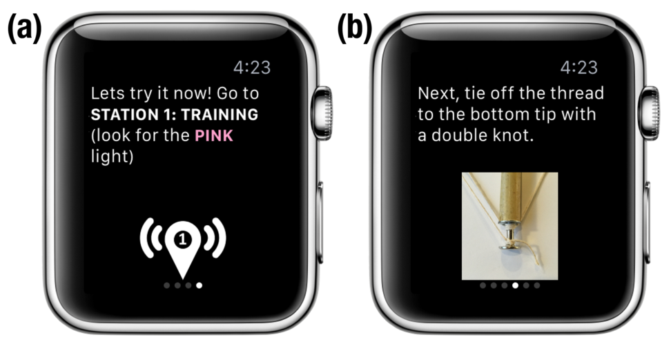 Figure 4. Example guidance screens from the smartwatch app.