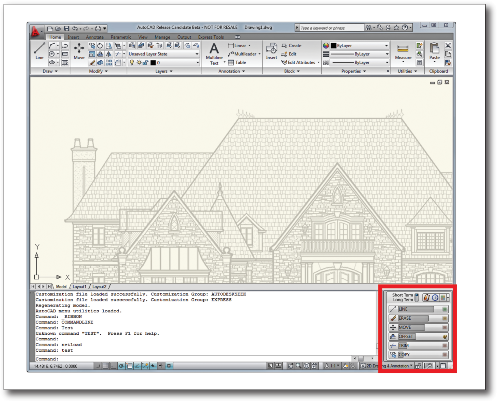 Figure 11. Recommender Plug-In Palette Is Opened in AutoCAD.