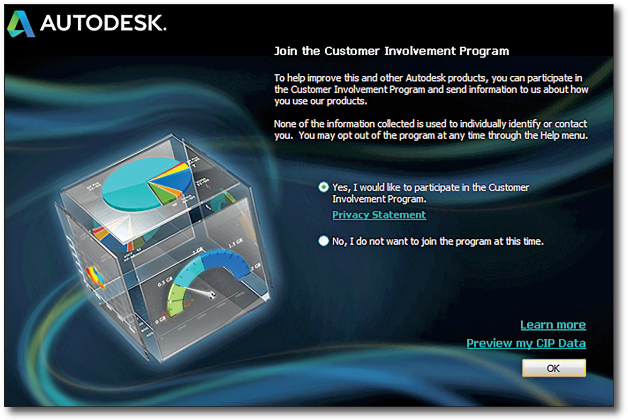 Figure 2. CIP Enrollment Interface in AutoCAD 2012.