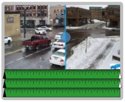 Figure 8: Window-blind overlay showing a horizontal slider,used to compare summer/winter traffic levels.