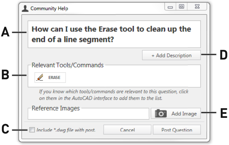 re 3. Dialog for posting a question or tip.
