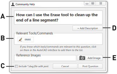 re 3. Dialog for posting a question or tip.