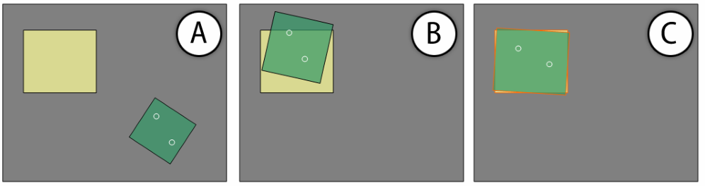 Figure 5. Docking Task. The small white circles in pictures show finger positions.