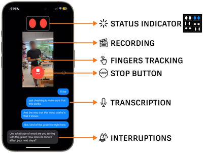 Figure 2: Screenshot of the mobile iOS application for cap- turing fabrication workflows.