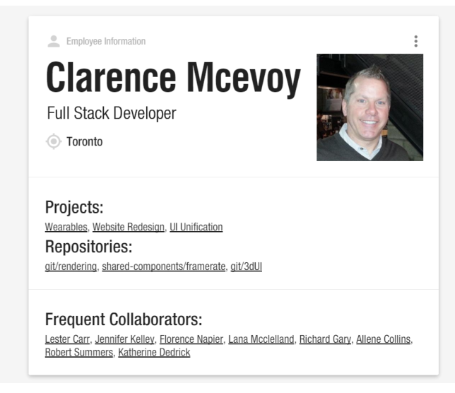 Figure 4. Sample employee information card.