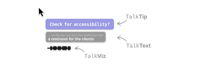 Figure 3: Pointer-adjacent TalkPointer display comprising TalkTip, TalkText, and TalkViz