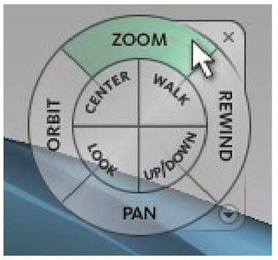 Figure 2: Full Navigation Wheel using a tracking menu.