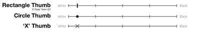Figure 18. Thumb slider styles used.