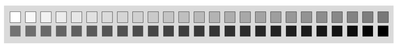 Figure 2. 50 shades of grey used for the perceptual judgment task of Study #1, selected at perceptually equal distances using the CIE L*a*b* colour system.