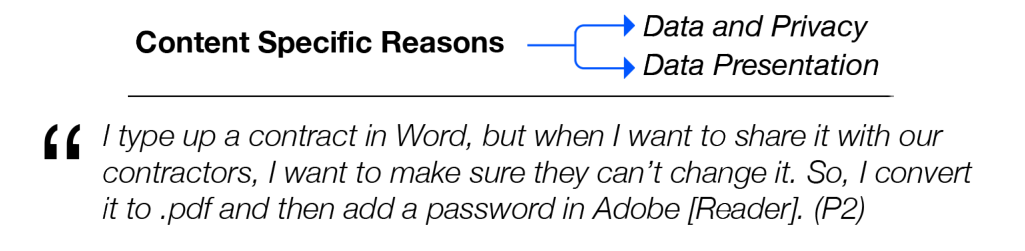 Figure 7: The high-level reasons for application switching that are based on the content.