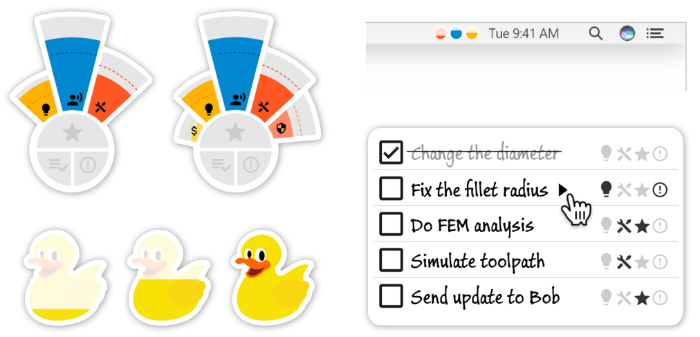 Figure 4: Several possible designs for the user interface of a think-aloud computing system.