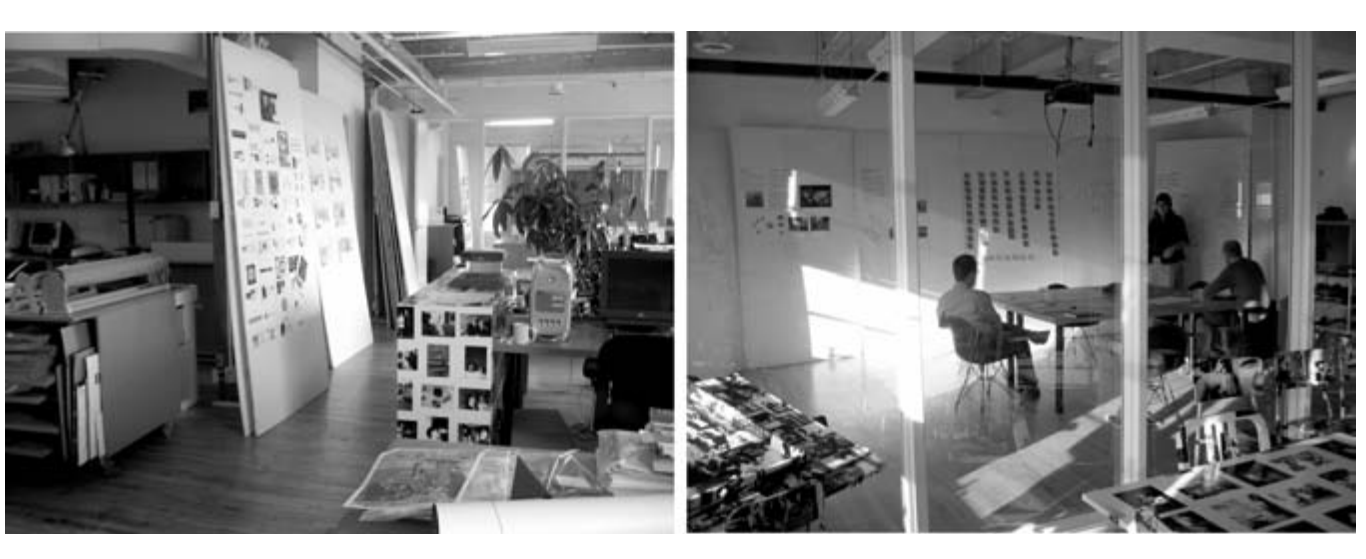 Figure 2. A design studio workshop (left) and meeting room (right) (photography by Ilene Solomon, courtesy Bruce Mau Design).