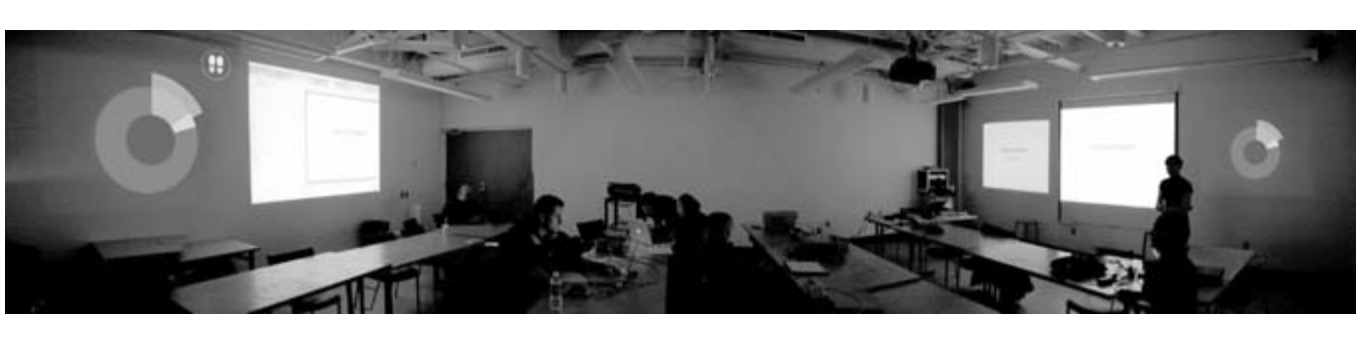 Figure 26. A panoramic (composite) image of the Presentation Room.