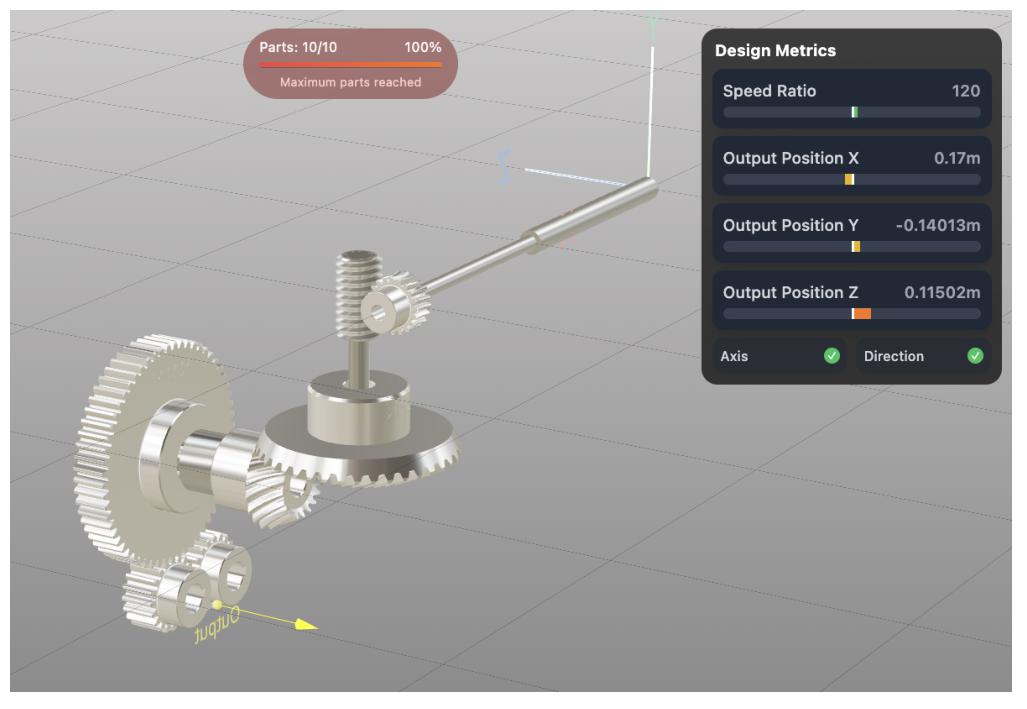 Figure 12: A feasible solution found by a participant (P6) with the Copilot Mode.