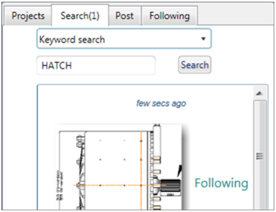 Figure 5.Real time search find a new tweet, which used command HATCH.