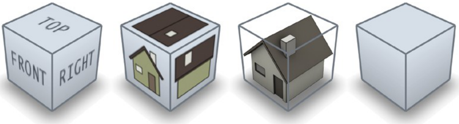 Figure 12. Label Schemes: text, 2D proxy image, 3D proxy model, and no label.