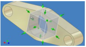 Figure 3. The Glass Cube has a complex set of controls: 14 selectable viewpoints (green arrows) and when “face on” edge segments are selectable and roll the view clockwise or counter-clockwise.
